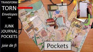 Transform TORN ENVELOPES Into Junk Journal POCKETS  Upcycle Waste Tutorial