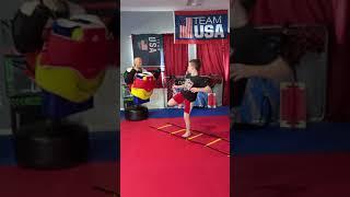 Tyler James Taekwondo Kid Working on Taekwondo