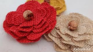 DIY Handmade Jute Flowers | How To Make Flower From Jute | Kashmira Art