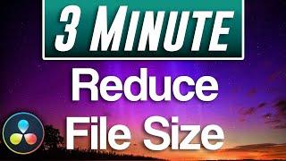 Davinci Resolve : How to Reduce File Size