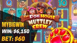 The Dog House - Muttley Crew Slot!  x102 in The Dog House!  Big Win - $6150
