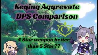 Keqing Aggrevate Damage Analysis | Traveler vs Collei Dendro Support | F2P vs Gacha Weapon