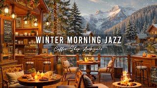 Winter Morning Jazz  Cozy Coffee Porch Ambience with Smooth Jazz Background Music to Relax, Study