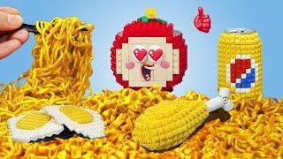 Bowl to Build: A LEGO KOREAN RAMEN Mukbang Show !! | Lego ASMR