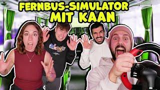 KAAN FÄHRT LENA, TOM & CLAUDIO IM FERNBUS-SIMULATOR RUM (mit Lenkrad)! Nur Chaos auf der Straße!