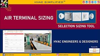 Air Terminals Selection Sizing Tool - HVAC Engineers & Designers #hvac #hvaclove #airconditioning