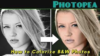 How to Colorize Black and White Photos in Photopea Tutorial