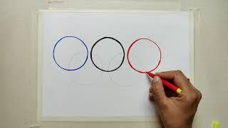 How to draw Olympic Rings || Olympic Games Symbol 2021