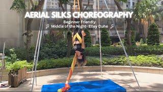 Middle of the Night: Aerial Silks Choreography| Inverted Drop| The Aerial Besties