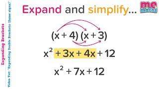 Expanding and Simplifying Double Brackets (same signs) - Tutorial / Revision