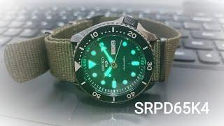 SEIKO 5 SPORTS SPRD65 SRPD65K4 4R36 Automatic Watch Movement With Green Nylon Strap