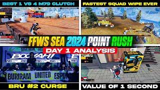 FFWS SEA 2024 POINT RUSH - DAY 1 ANALYSIS | FREE FIRE WORLD SERIES SEA | FFWS SEA FALL BEST MOMENTS