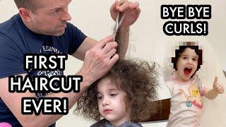 Toddler's first haircut EVER - Cutting Curly Hair for Kids