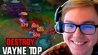 TheBausffs shows how to DESTROY Vayne Top with Sion while HARD FEEDING (this is crazy)