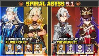 C1 Neuvillette Hypercarry & C1 Arlecchino Overload | Spiral Abyss 5.1 Floor 12 | Genshin Impact