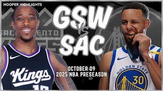 Golden State Warriors vs Sacramento Kings Full Game Highlights | Oct 9 | 2024-25 NBA Preseason