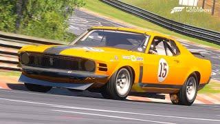 1970 Ford Mustang #15 Boss 302 Trans Am around the Nurburgring with wet lap Forza Motorsport