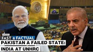 Fast and Factual LIVE: Pakistan Dependent On Foreign Aid For Survival: India At UNHRC | N18G