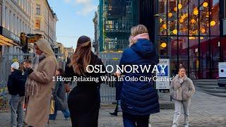 OSLO NORWAY, 1 Hour Relaxing Walk In Oslo City Center Virtual Walking Tour! 4K/60ftp