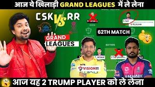 CSK vs RR dream Team | csk vs rr vision11 team prediction today match playing11 stats winnings
