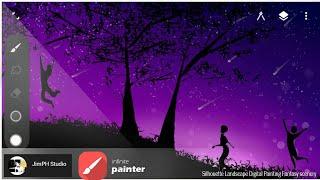 Digital Painting Workflow|Infinite Painter|Digital Painting|Silhouette Landscape|Digital Art 2019