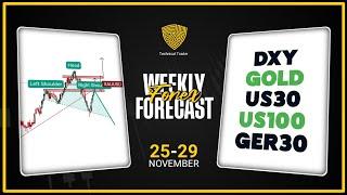 Weekly Forex Forex for 25 to 29 November 2024 (DXY XAUUSD,US30,US100,GER30)#weeklyforexforecast