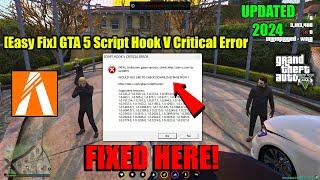 [Easy Fix] GTA 5 Script Hook V Critical Error | Fix GTA 5 New Update Script Hook V Error