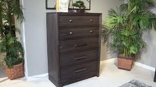 Brueban Gray Five Drawer Chest