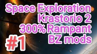 Factorio/Факторио,"Space Exploration"+"Krastorio 2"+"BZ mods"+"Rampant" 300%, прохождение #1