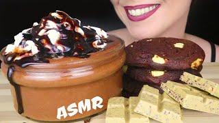 CHOCOLATE SOFT COOKIES, BLUEBERRY CHOCOLATE & CHOCOLATE MOUSSE  | ASMR Mukbang | Real Eating Sounds