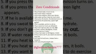 Zero Conditionals With Examples #english #conditionalstatements #spokenenglish #speakingenglish