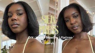 Silk Press on Heat Trained Natural Hair | Dominican blowout Results