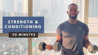 Full Body STRENGTH & CONDITIONING Workout at Home (Dumbbells)