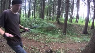 archery training in forest (recurve bow)