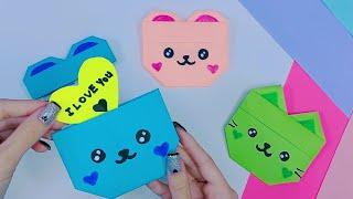 DIY|origami paper bear and cat|оригами медведь и котик из бумаги