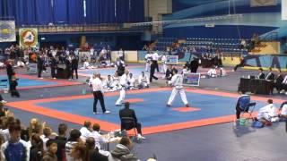 Team sparring, Estonia (Red) Vs England (Blue),  European Taekwondo ITF Championship, Minsk 2014.