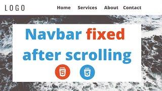 Fixed navigation bar in html and css l Navbar fixed top after scrolling