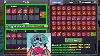 Trading New Rare Blue Flame Excalibur For 5 Different Rare Sword in Skyblock BlockmanGo