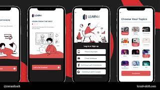 Education app UI Design Adobe XD