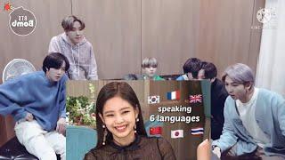 BTS Reaction About Video:"BLACKPINK JENNIE BEING A LANGUAGE GENIUS "FAN MAKE FAKE VIDEO