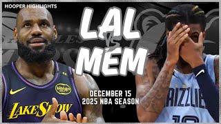 Los Angeles Lakers vs Memphis Grizzlies Full Game Highlights | Dec 15 | 2025 NBA Season