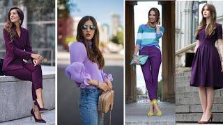 MODA, LOOKS ELEGANTES, HERMOSOS OUTFITS COLOR MORADO PARA COPIAR, TENDENCIA 2021-2022