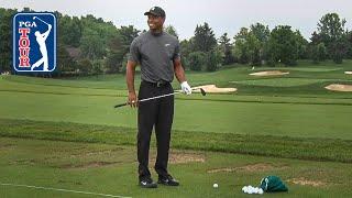 Tiger Woods' range session for the Memorial Tournament pro-am 2019