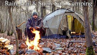 Solo Hot Tent Winter Camping in Sub-Zero Temperatures