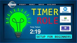 Toastmaster Timer Role setup for beginners.