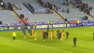 FULL TIME SCENES Leicester 0-3 Wolves |  Fans applaud Pereira and Players