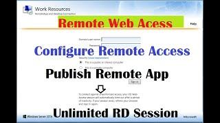 Install Configure Remote Desktop Web Access on Windows Server 2016 || Multi User Remote Session