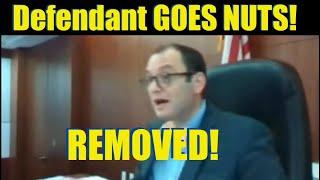 Defendant GOES NUTS! Removed From Court