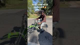 this kx65 came out of nowhere! #kx65 #wheelie #dirtbike