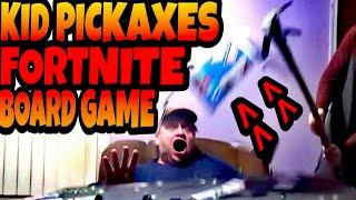 KID PICKAXES FORTNITE MONOPOLY BOARD GAME!!!